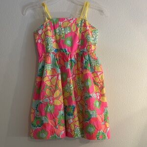 Lilly Pulitzer Kids Floral Dress - Pink, Green, Yellow- girls 10